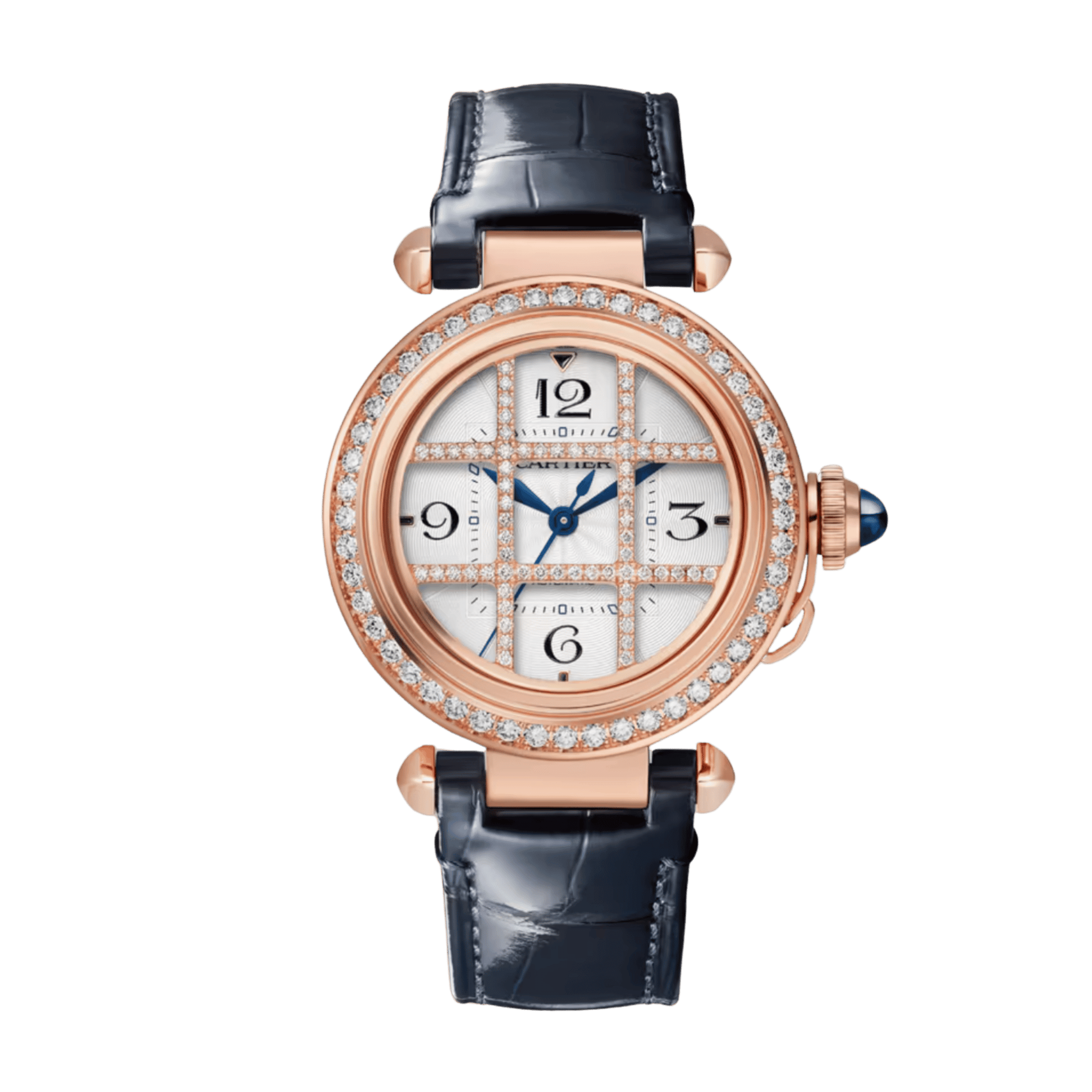 Pasha de Cartier Rose Gold Diamond White Dial 35mm