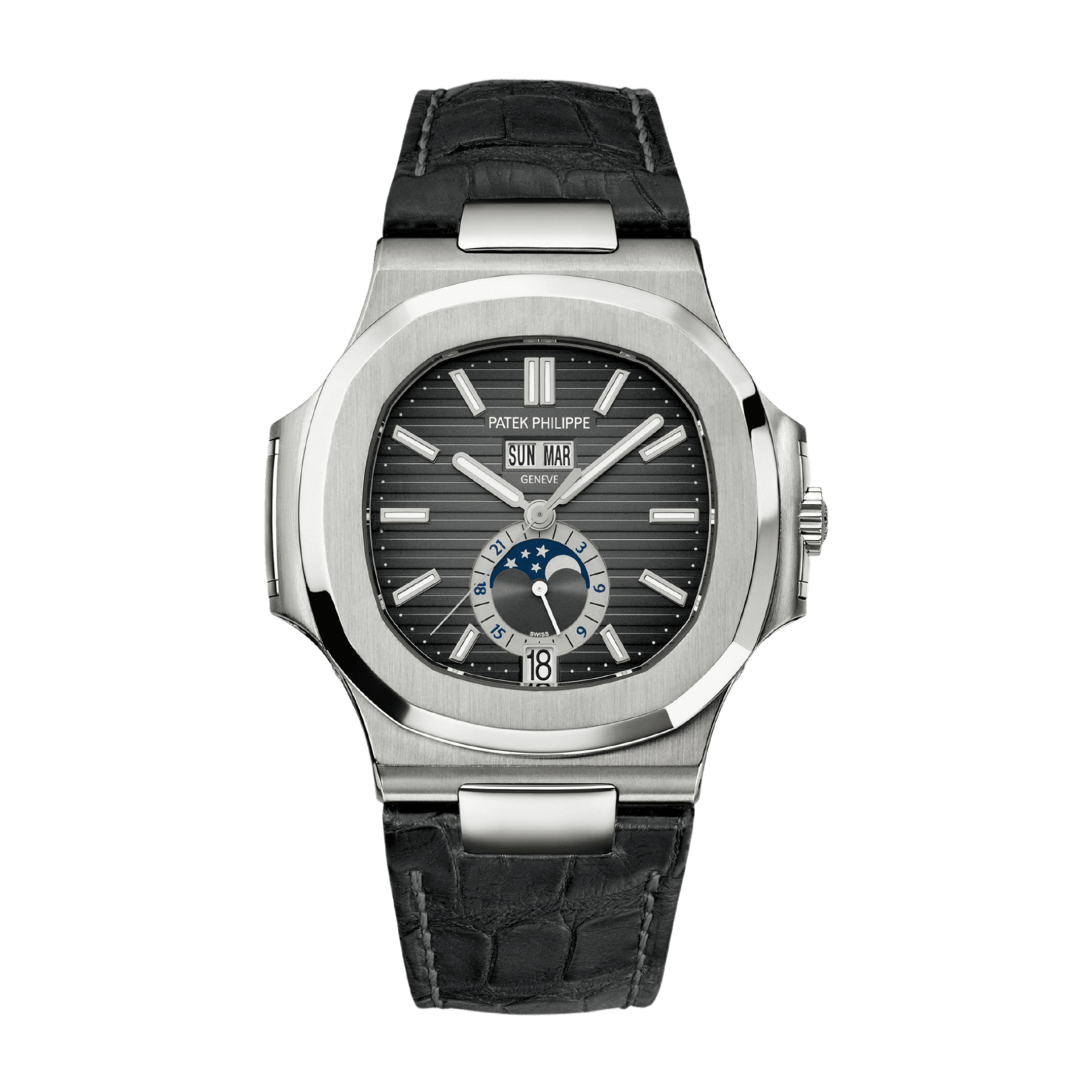 Nautilus Annual Calendar Steel Black Dial 40mm