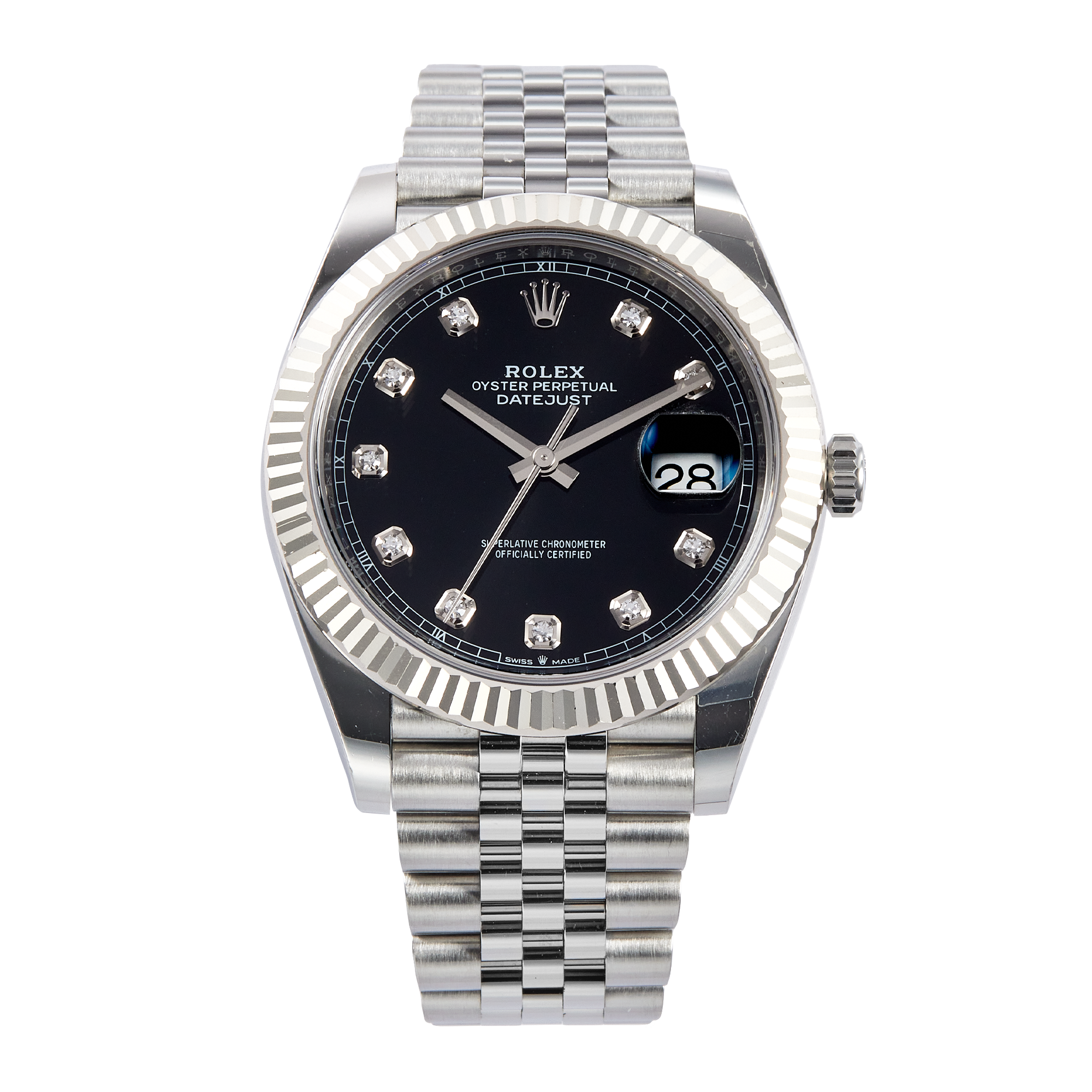 Datejust Steel Jubilee Black Diamond Dial 41mm