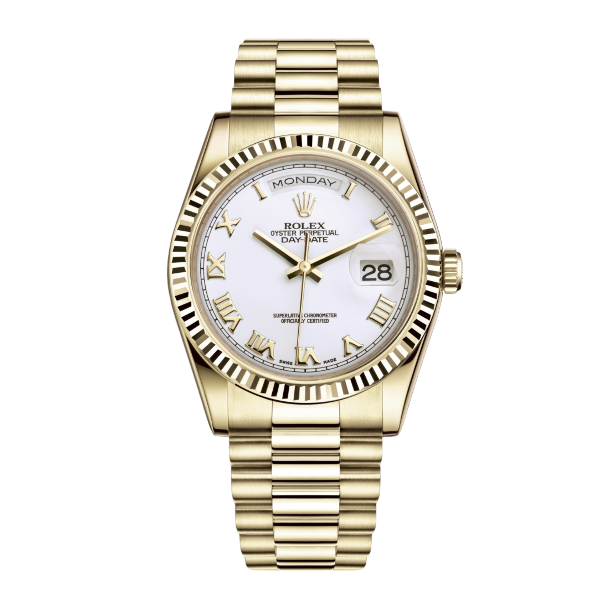 Day-Date Yellow Gold White Dial 36mm