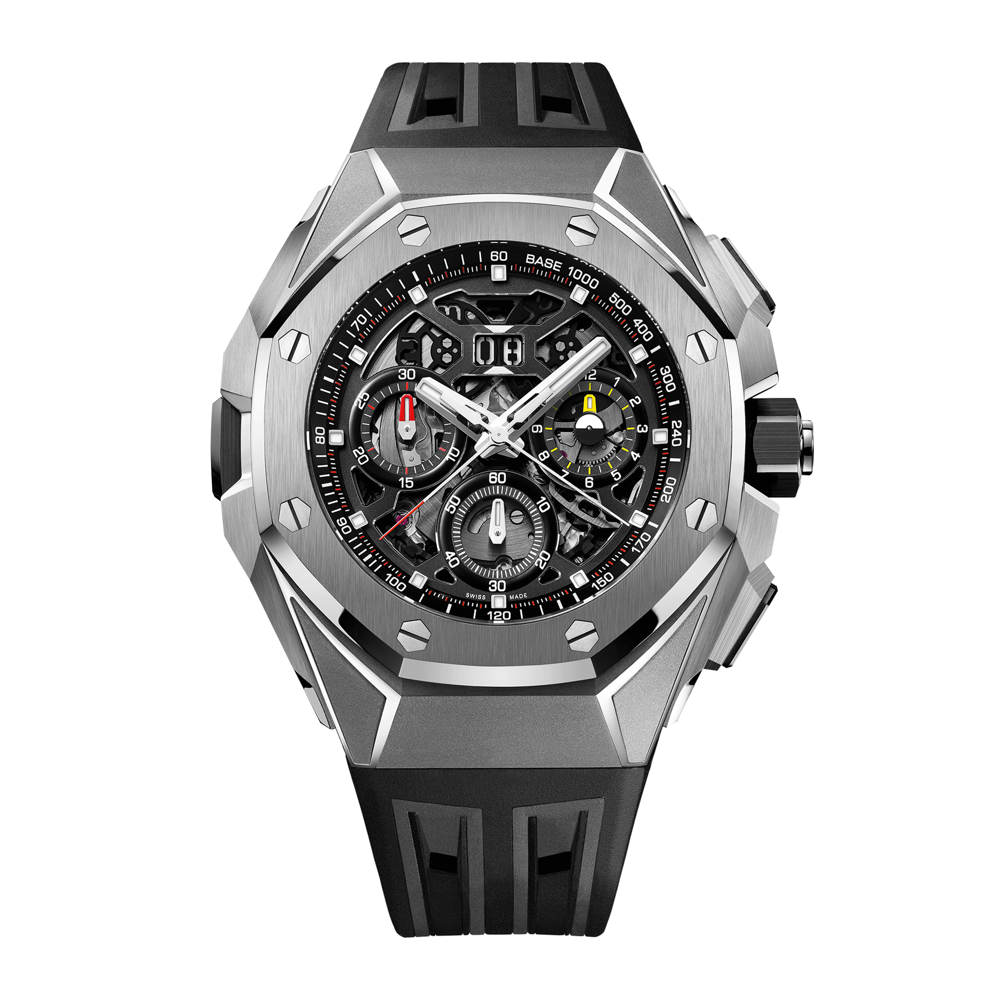 Royal Oak Concept Split Second Chronograh GMT Date Titanium Ceramic Skeleton Dial 43mm