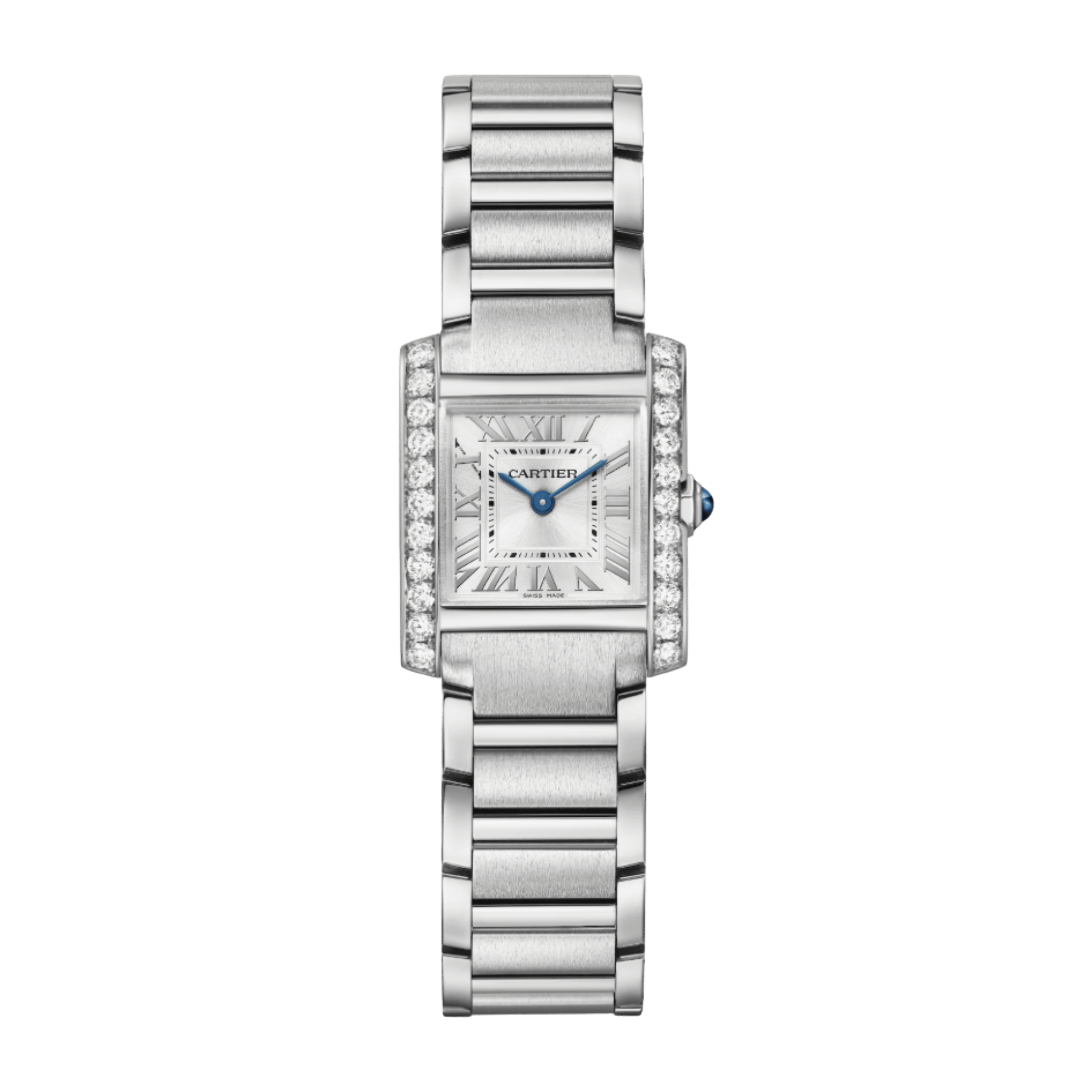 Tank Française Steel Diamond Silver Dial 21mm