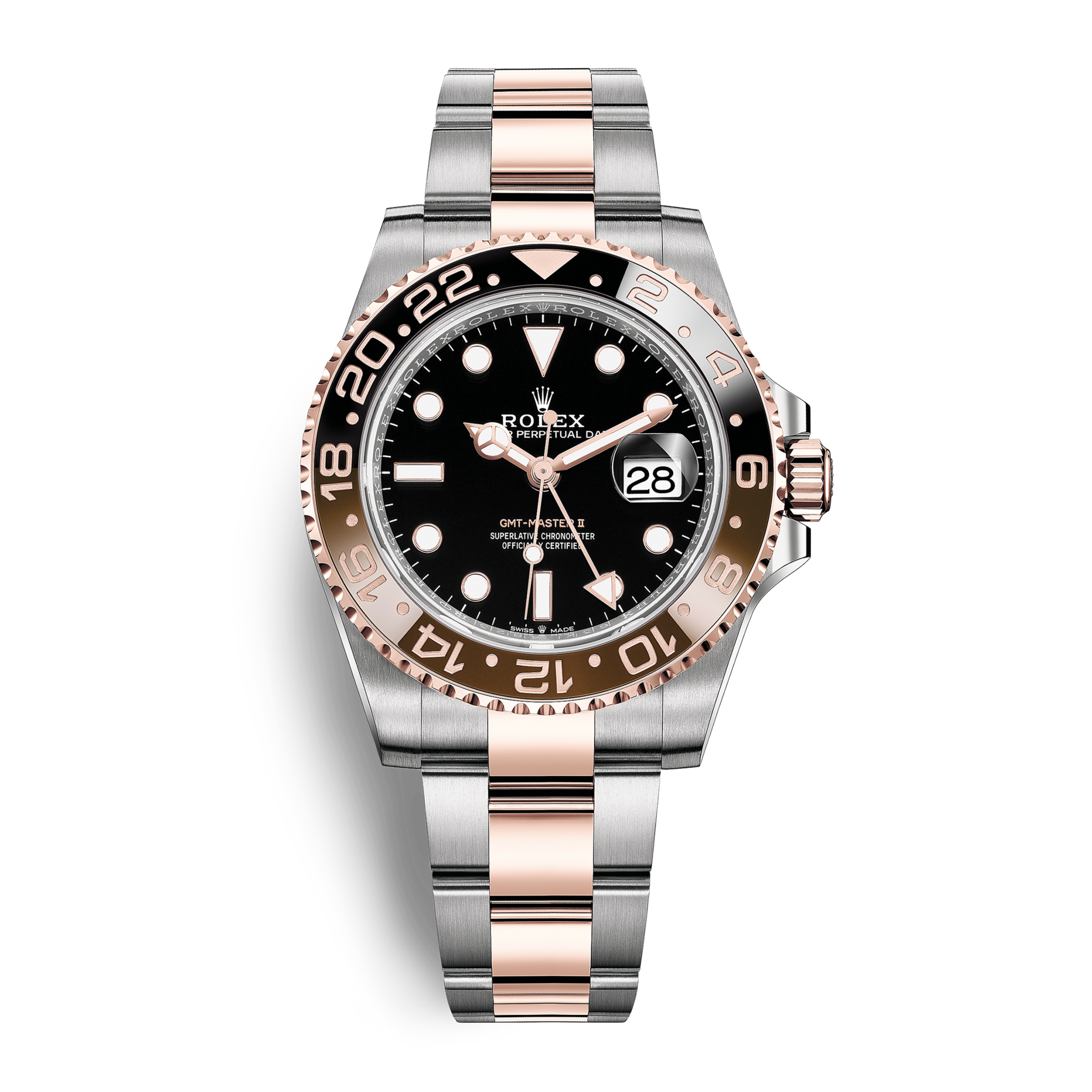 GMT-Master II "Rootbeer" Rose Gold & Steel Black Dial 40mm