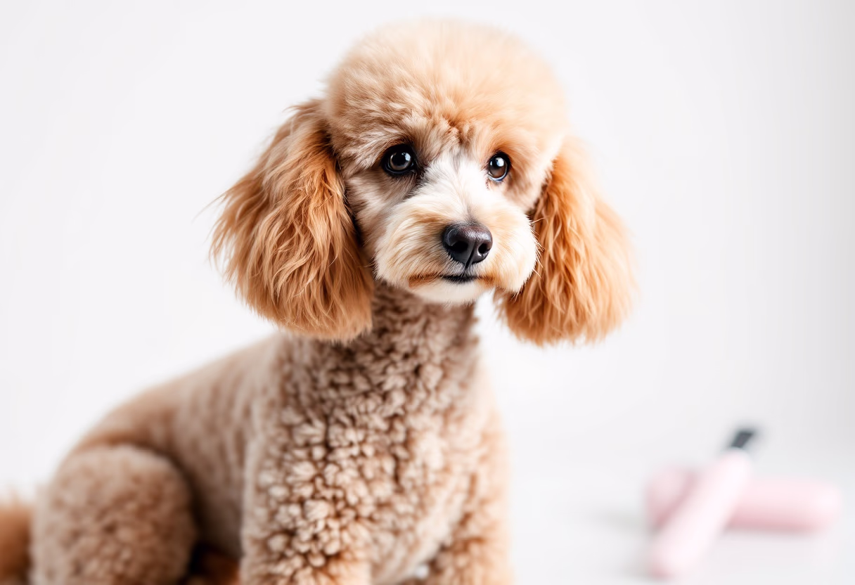 image of a dog being groomed