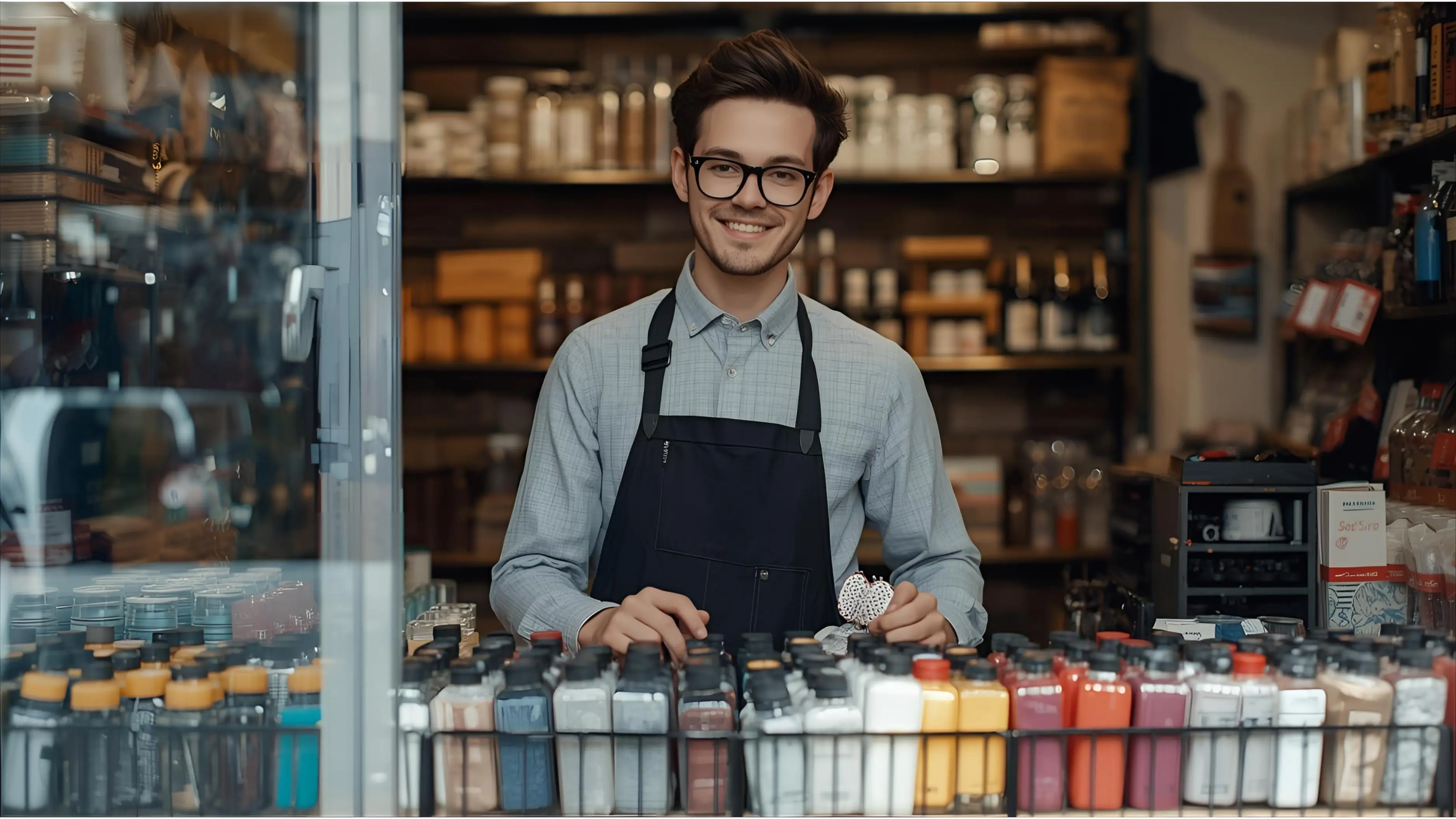 Un vendeur dans son magasin