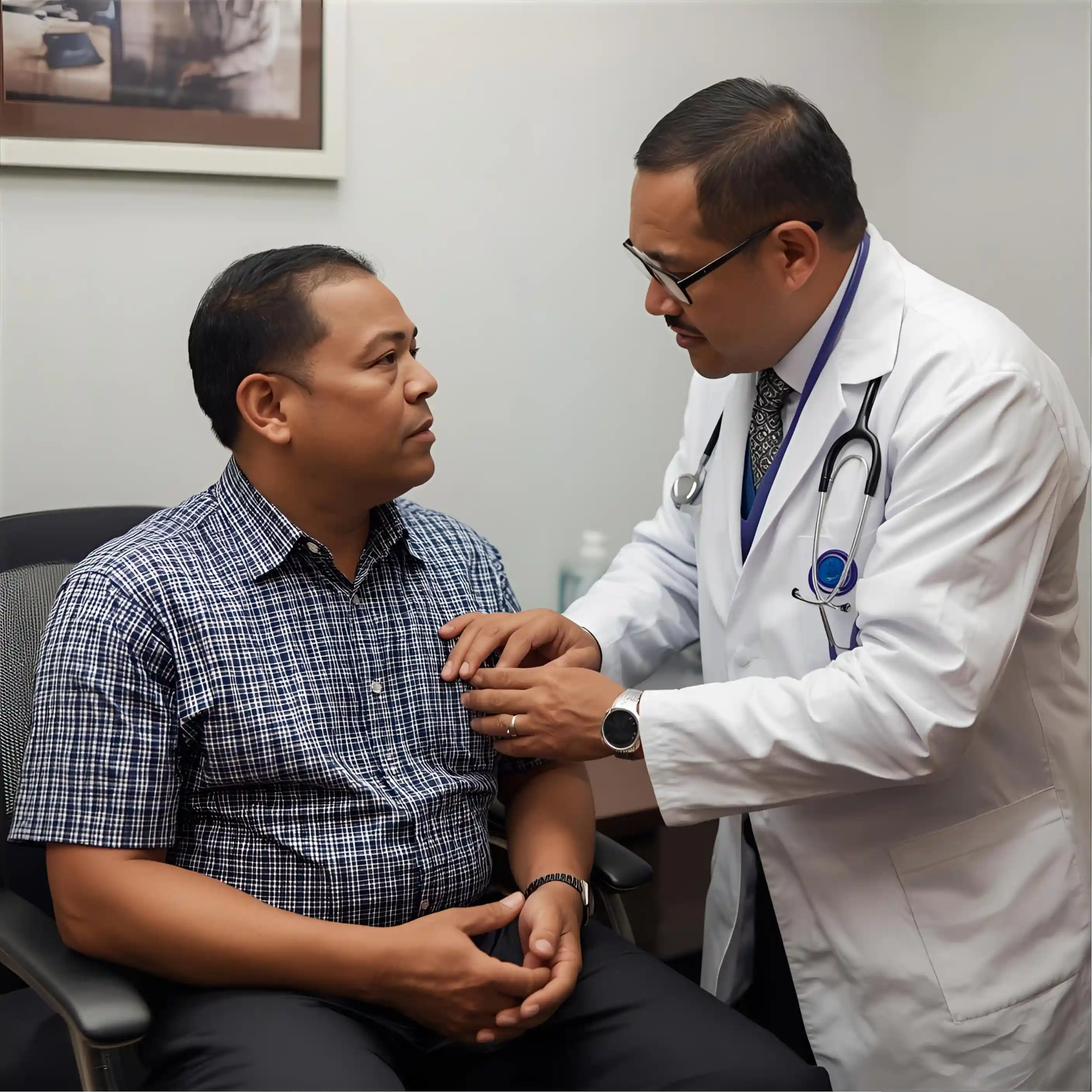 Médecin en train de consulter un patient