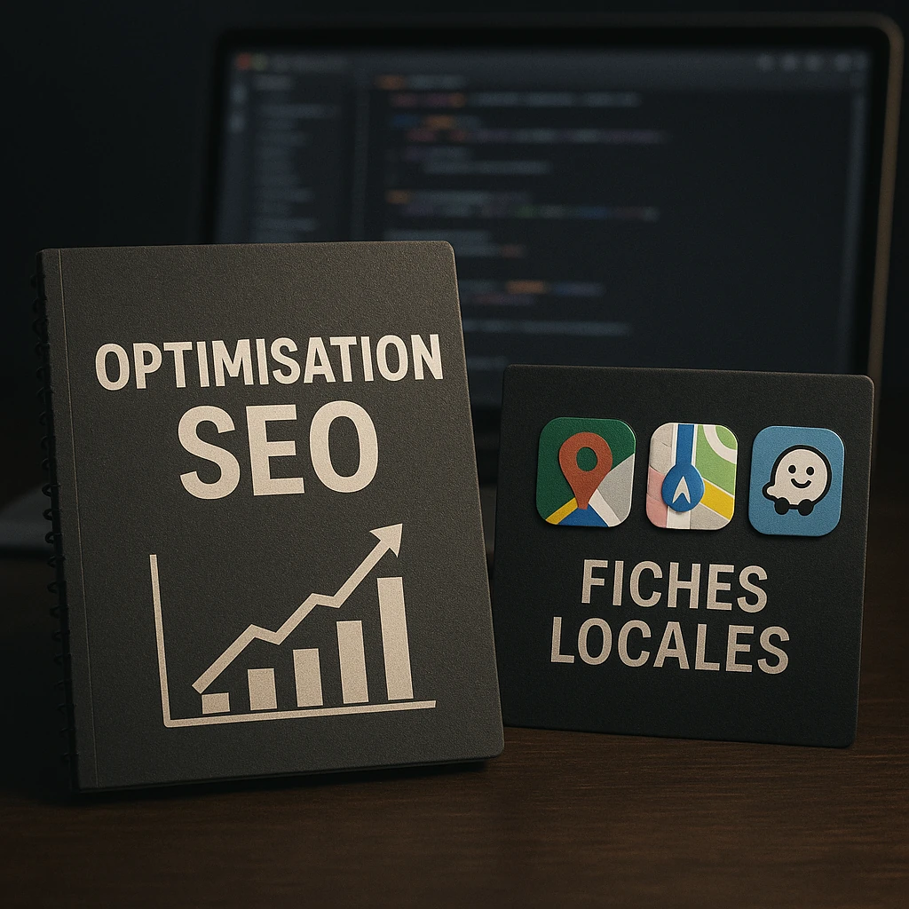 Une optimisation du SEO et des fiches locales comme Google, Apple plan, Waze