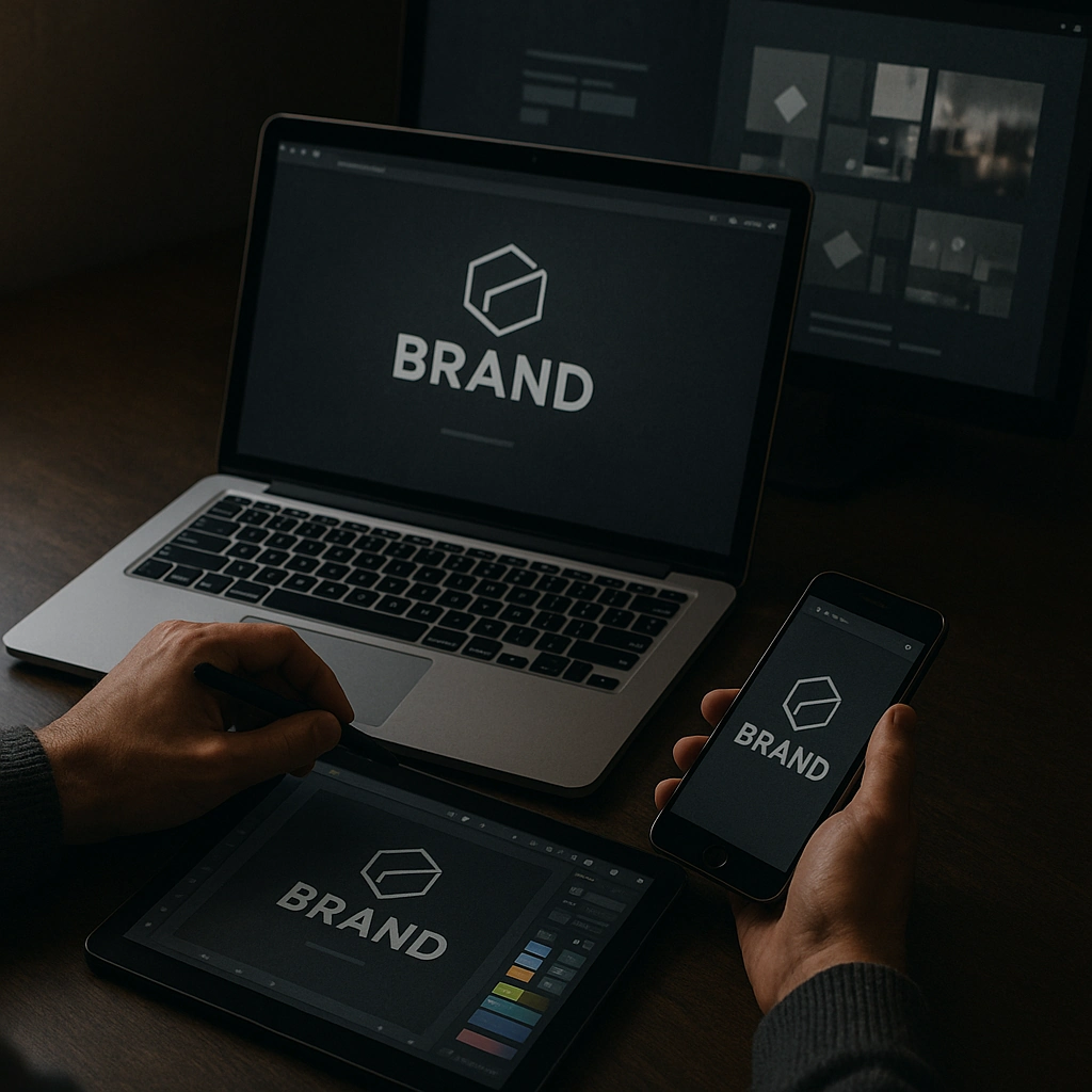 Une image de marque représentée sur différents formats numérique