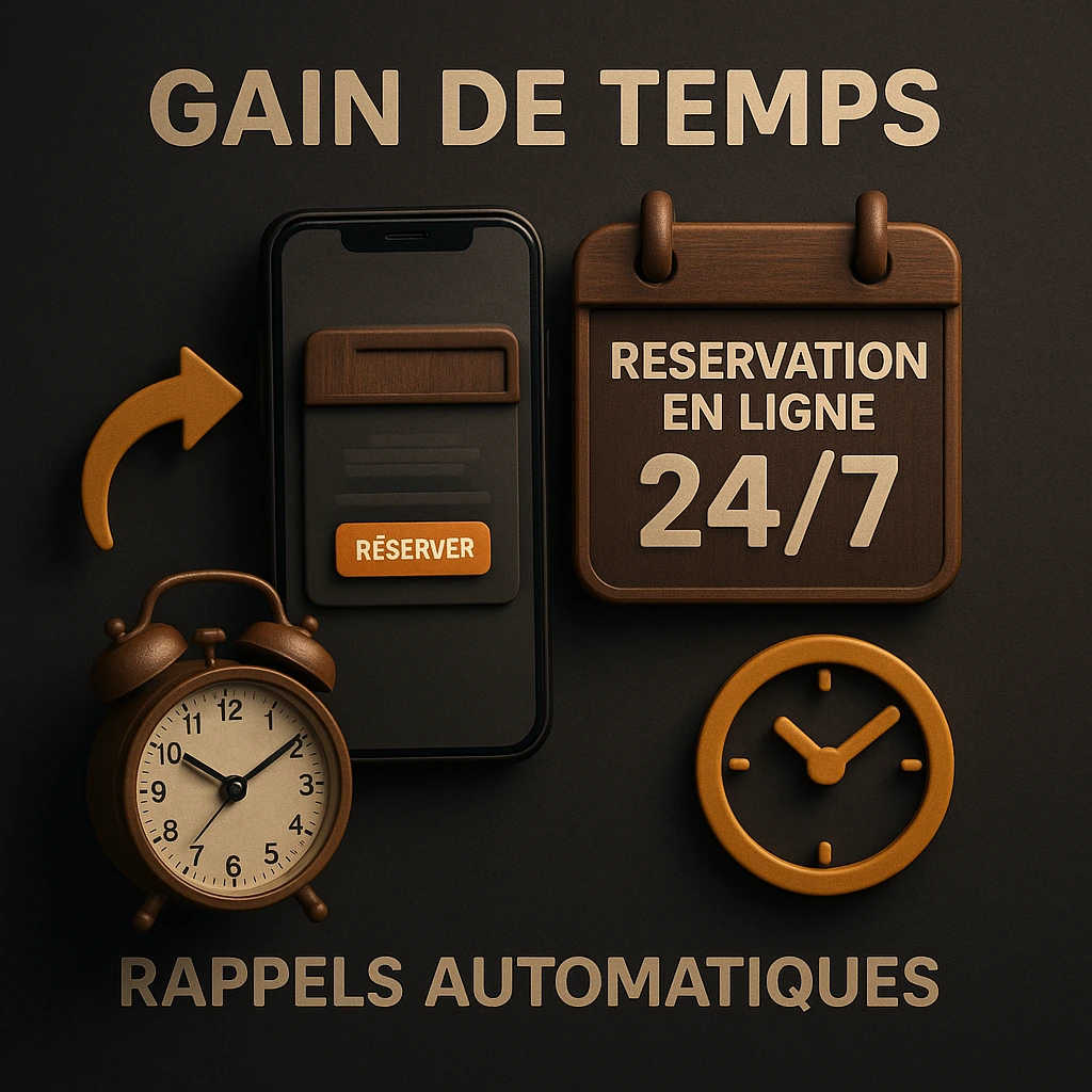 Une plateforme de réservation en ligne disponible 24 h sur 24 et 7 jours sur 7 avec rappels automatiques