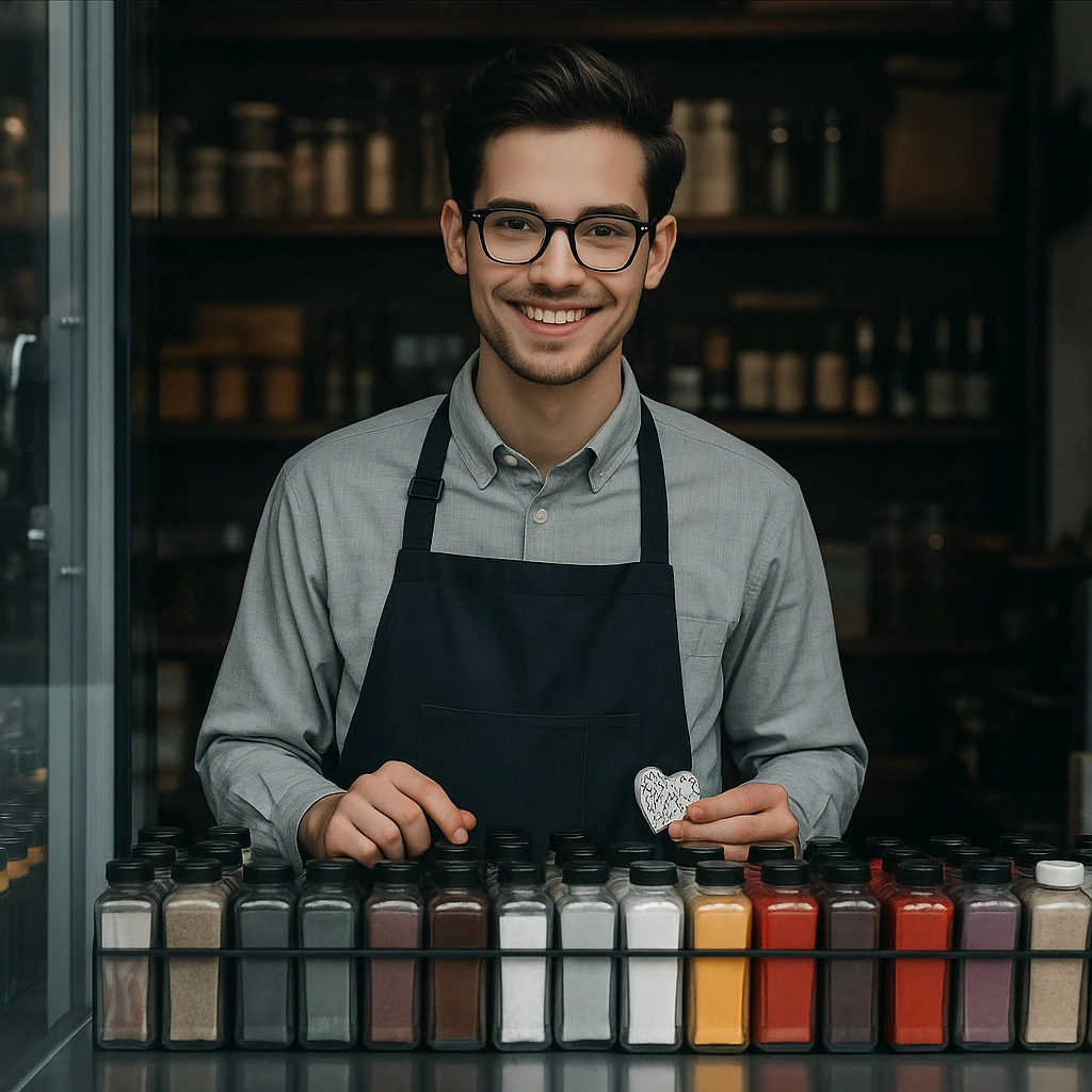 Un vendeur dans son magasin
