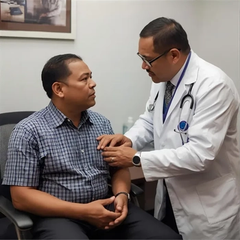 Médecin en train de consulter un patient