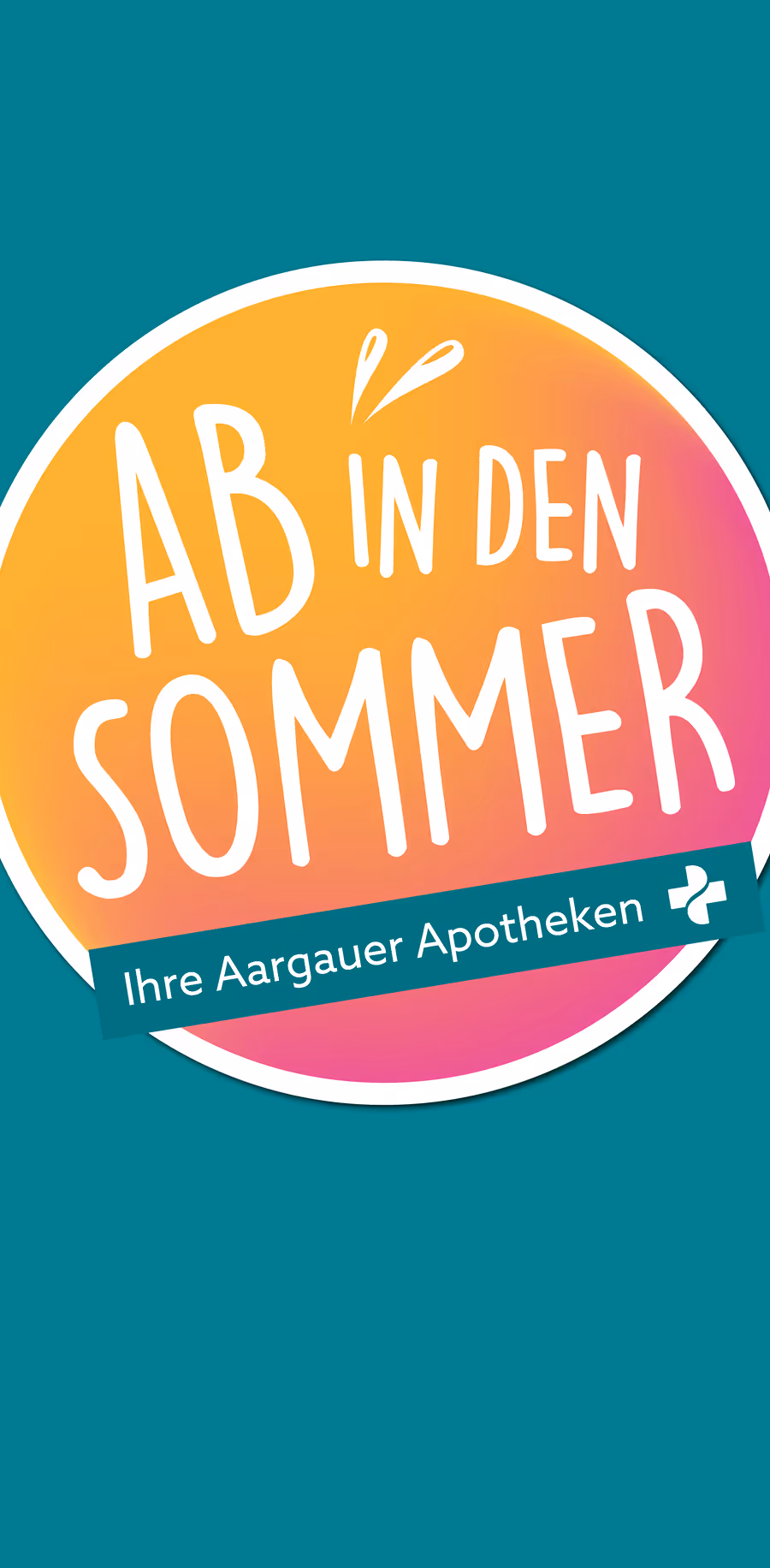 Katja Saenze Grafik-Art: Sommerkampagne der Aargauer Apotheken mit farbigem Kreis