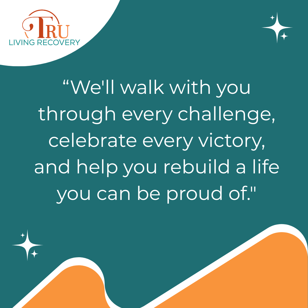 A graphic image stating the goal of an addiction treatment in Nampa, which is to walk with clients through every challenge, celebrate every victory, and help them rebuild a life they can be proud of