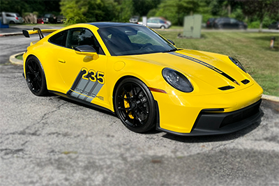 2023 Yellow Porsche GT3 with full body paint protection film