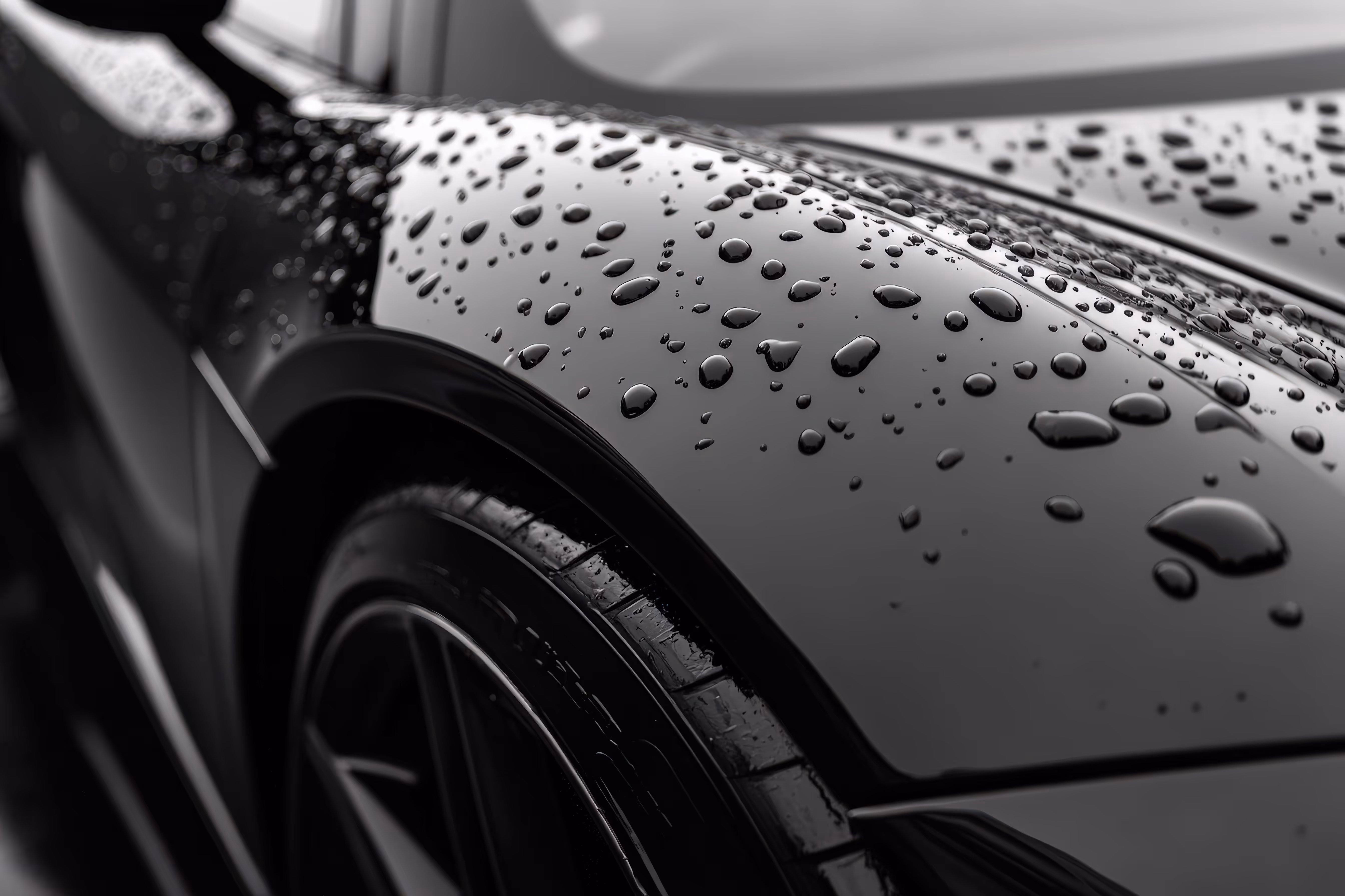 Glossy vehicle panel used for paint-safe dent inspection reference