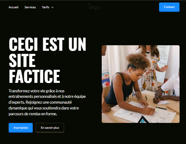 Siteweb factice d'un gym.