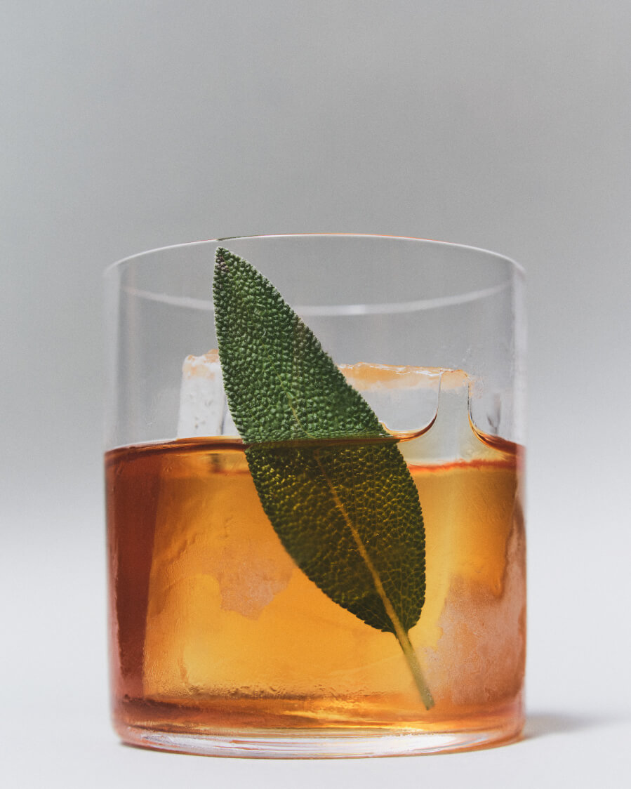 leaf in prepared drink