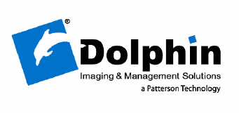 Dolphin Imaging & Management Solutions logo with a stylized dolphin in a blue square.