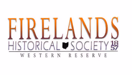Firelands Historical Society Western Reserve logo with Ohio state silhouette.