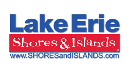 Logo for Lake Erie Shores & Islands with website URL www.SHORESandISLANDS.com.