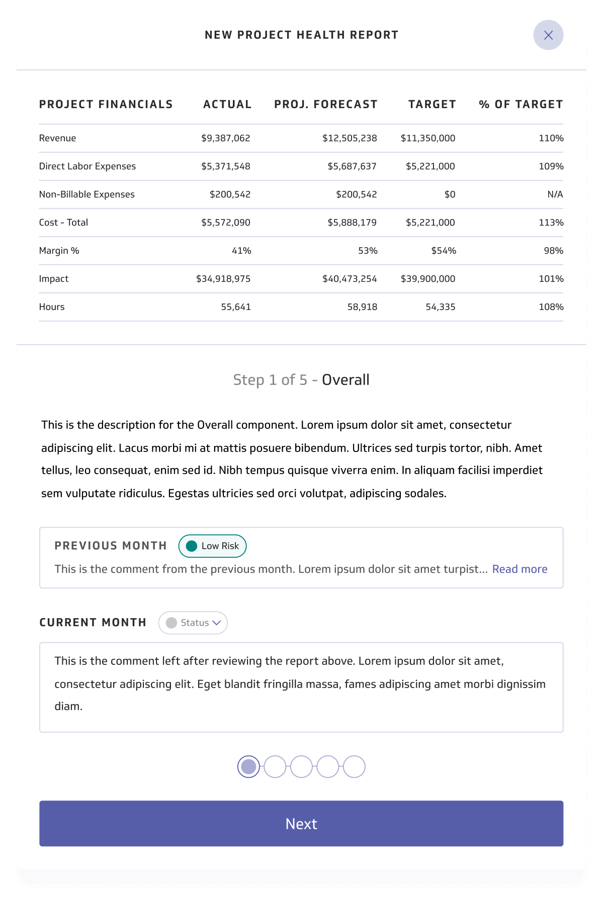 Project health report