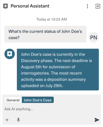 LawGoat personal assistant chat