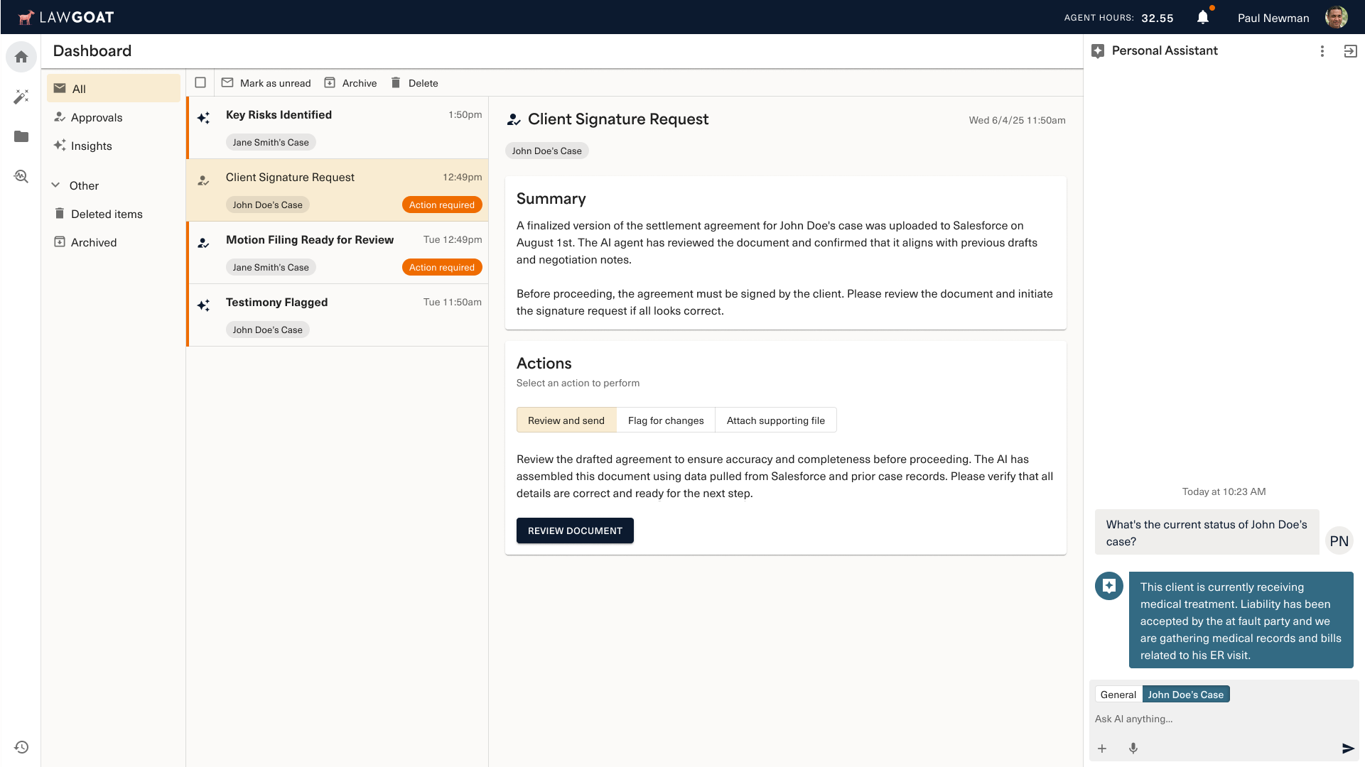 LawGoat dashboard preview