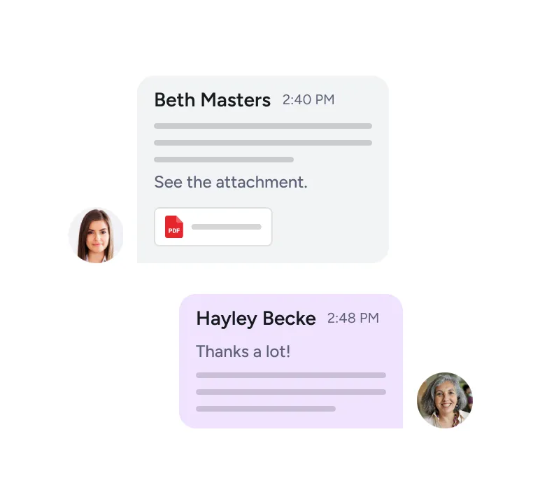 a chat thread between a university and an agent in HE Comply