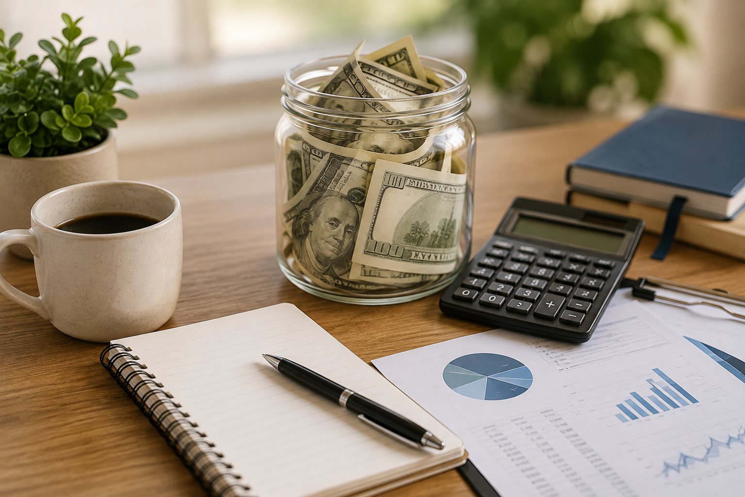 Business cash flow planning workspace featuring a cash assignments checklist for operating expenses, payroll, taxes, reserves, growth, and owner compensation, illustrating how every dollar has a purpose.