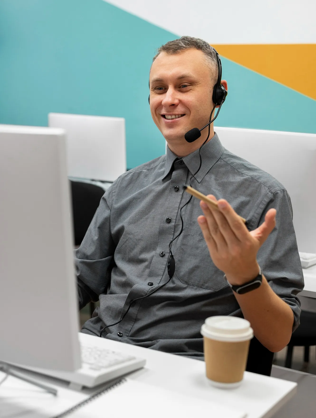 Man virtual receptionist