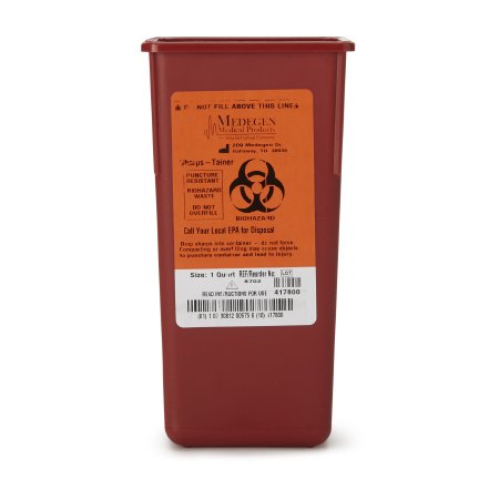 Sharps Container 1 Qt Phlebotomy Red - Image 3