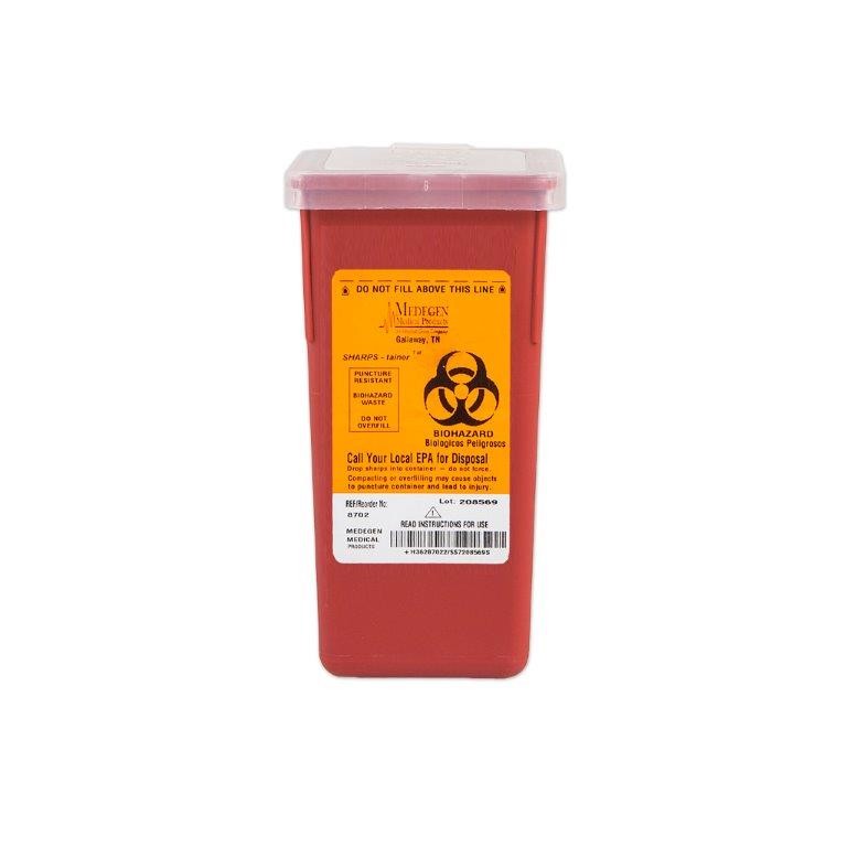 Sharps Container 1 Qt Phlebotomy Red