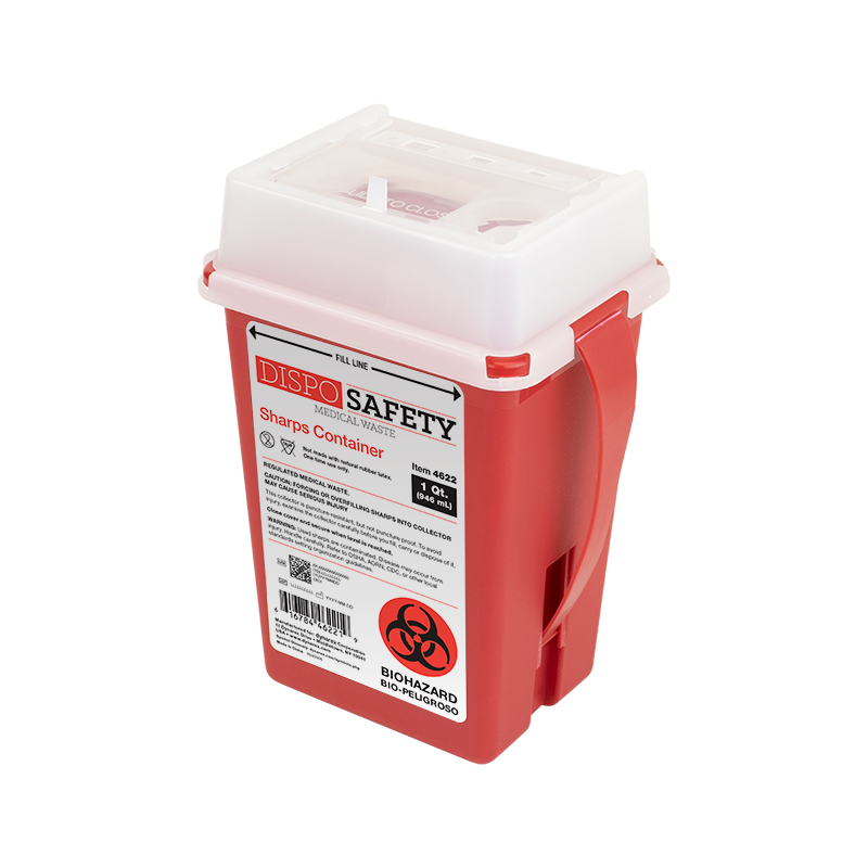 Sharps Container 1 Qt Slide Lid Red - Image 6