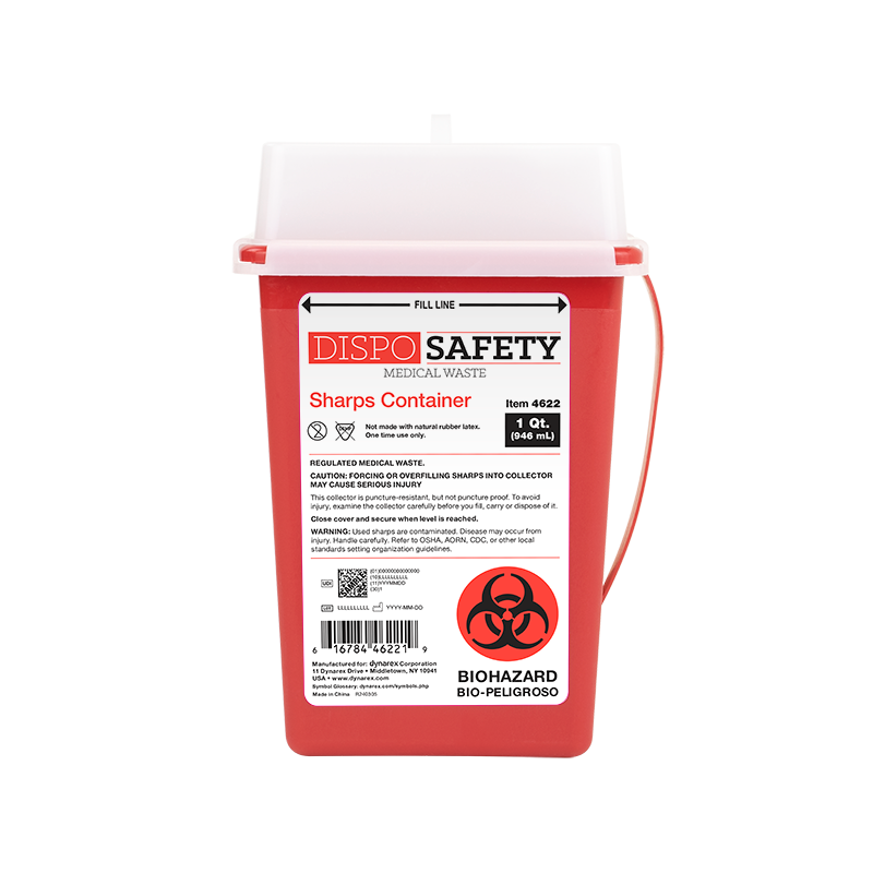 Sharps Container 1 Qt Slide Lid Red - Image 5