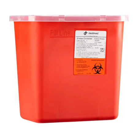 Sharps Container 2 Gal Rotor Opening Red - Image 7