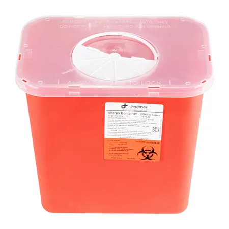 Sharps Container 2 Gal Rotor Opening Red - Image 8