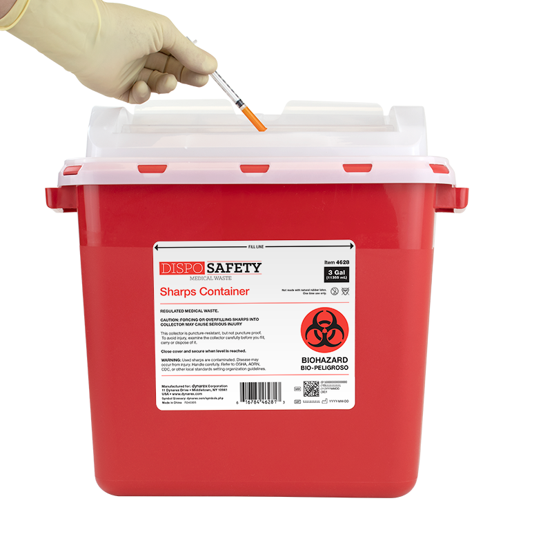 Sharps Container 3 Gal Mailbox Lid Red