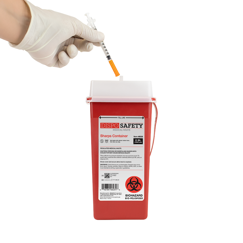 Sharps Container 2 Qt Slide Lid Red - Image 7