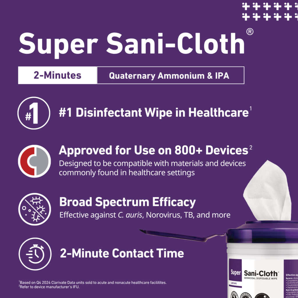 Wipe Germicidal Super Sani-Cloth 6" x 6 3/4" Large Disp - Image 5