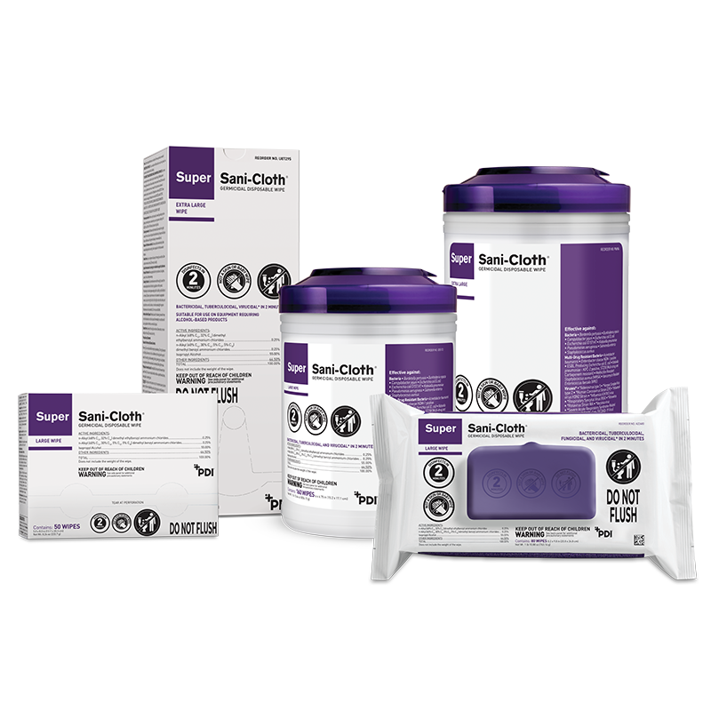 Wipe Germicidal Super Sani-Cloth 6" x 6 3/4" Large Disp - Image 4