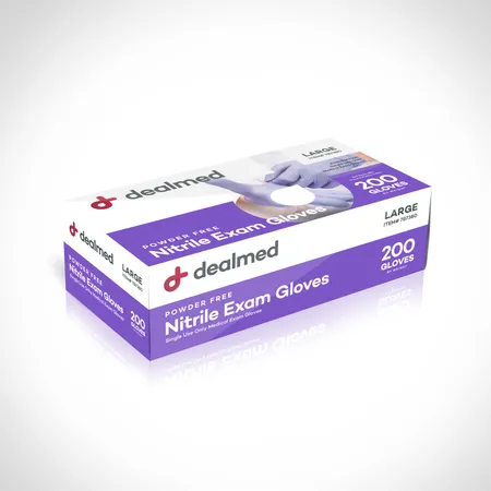 Glove Exam Nitrile N/S Textured Fingertips Blue Chemo Tested L - Image 2