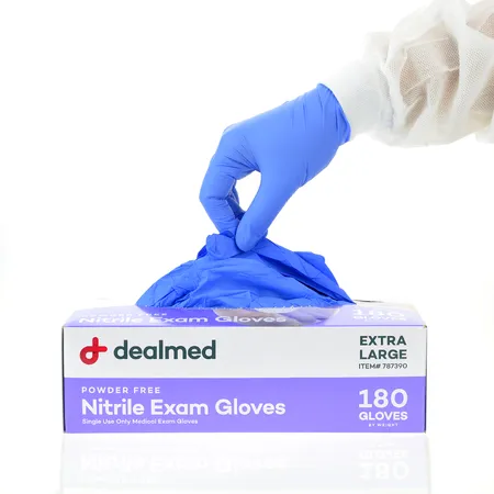Glove Exam Nitrile N/S Textured Fingertips Blue Chemo Tested XL - Image 5