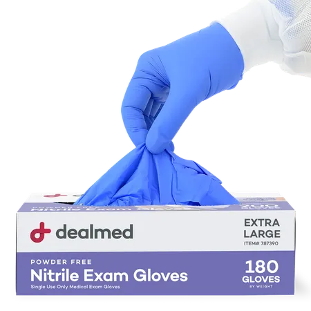 Glove Exam Nitrile N/S Textured Fingertips Blue Chemo Tested XL