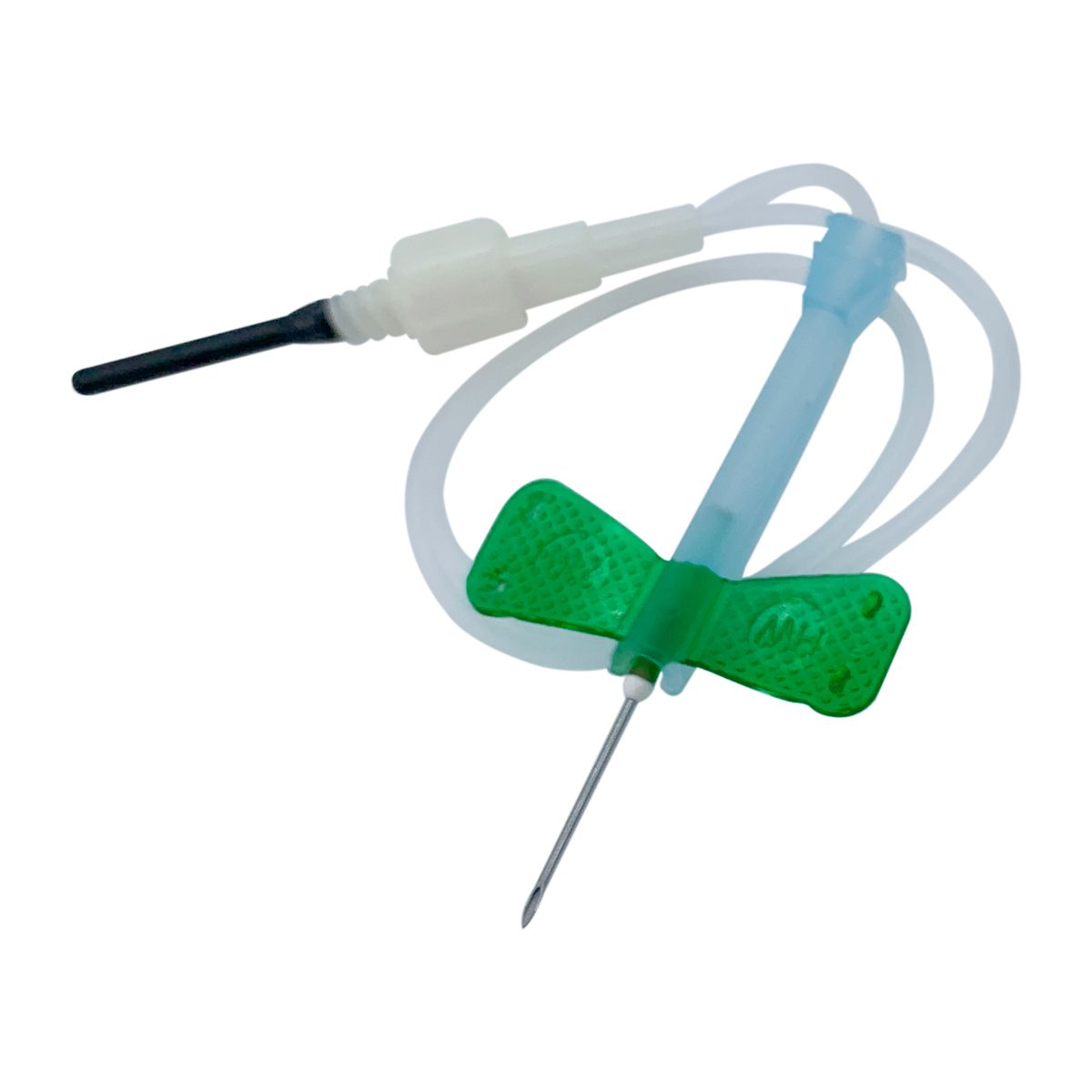 BluWing® Advanced Safety Butterfly w/Luer Adapter, 21G x 3/4", Green Wings, 12" Tubing - Image 5
