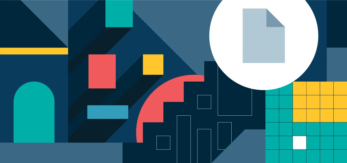 An abstract fantasy environment made of flat geometric shapes