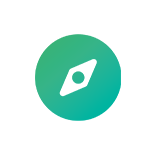 Navigate and discover icon.