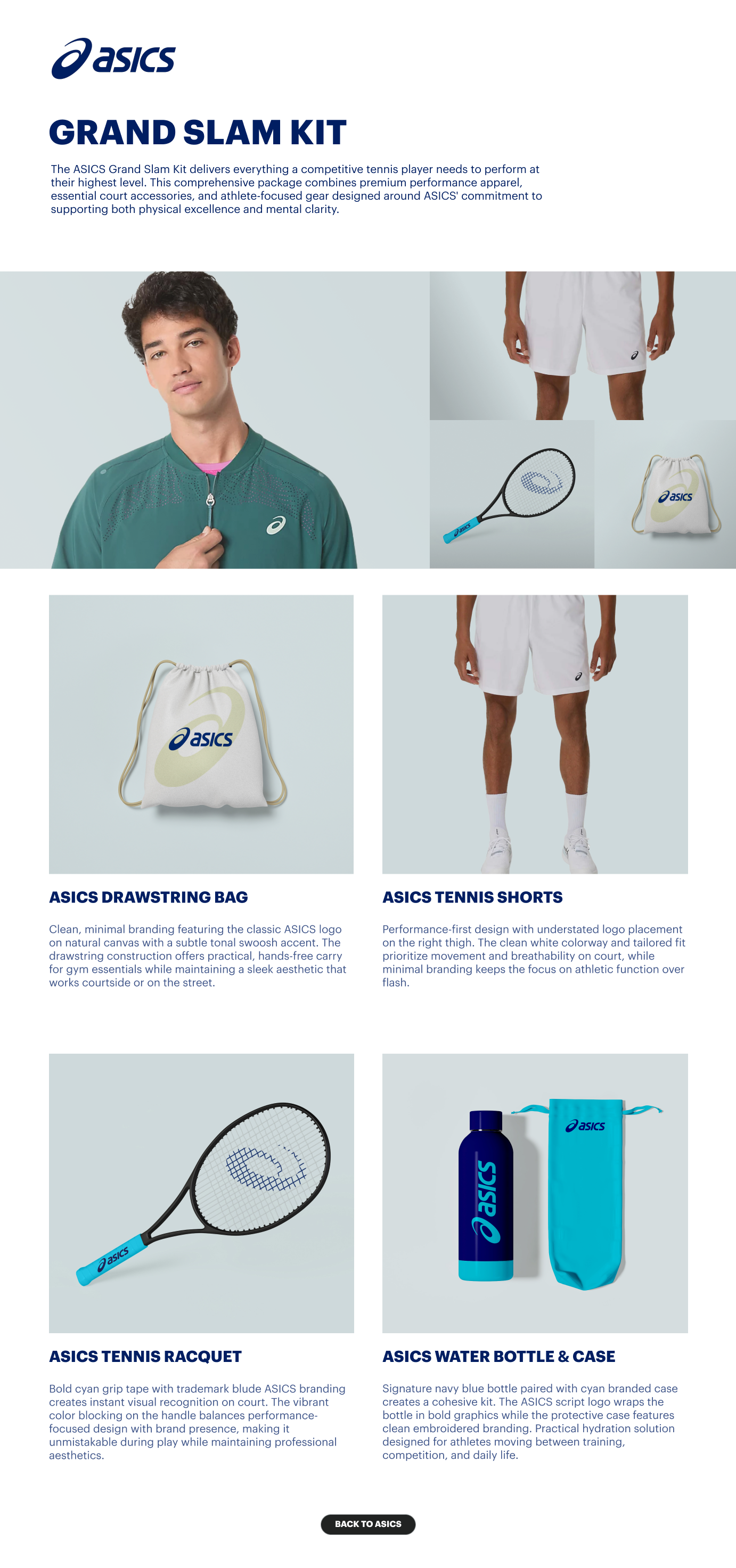 ASICS Grand Slam Kit page