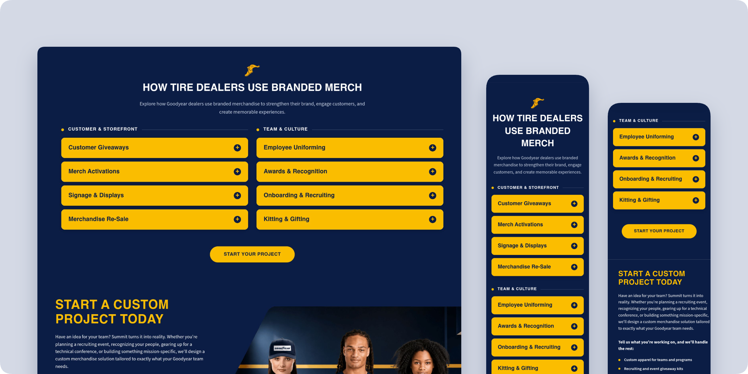 How Tire Dealers Use Branded Merch accordion on desktop and mobile