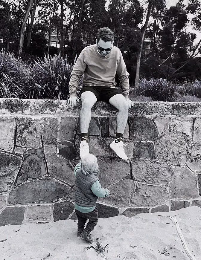 David Tesoriero with his son Miles.