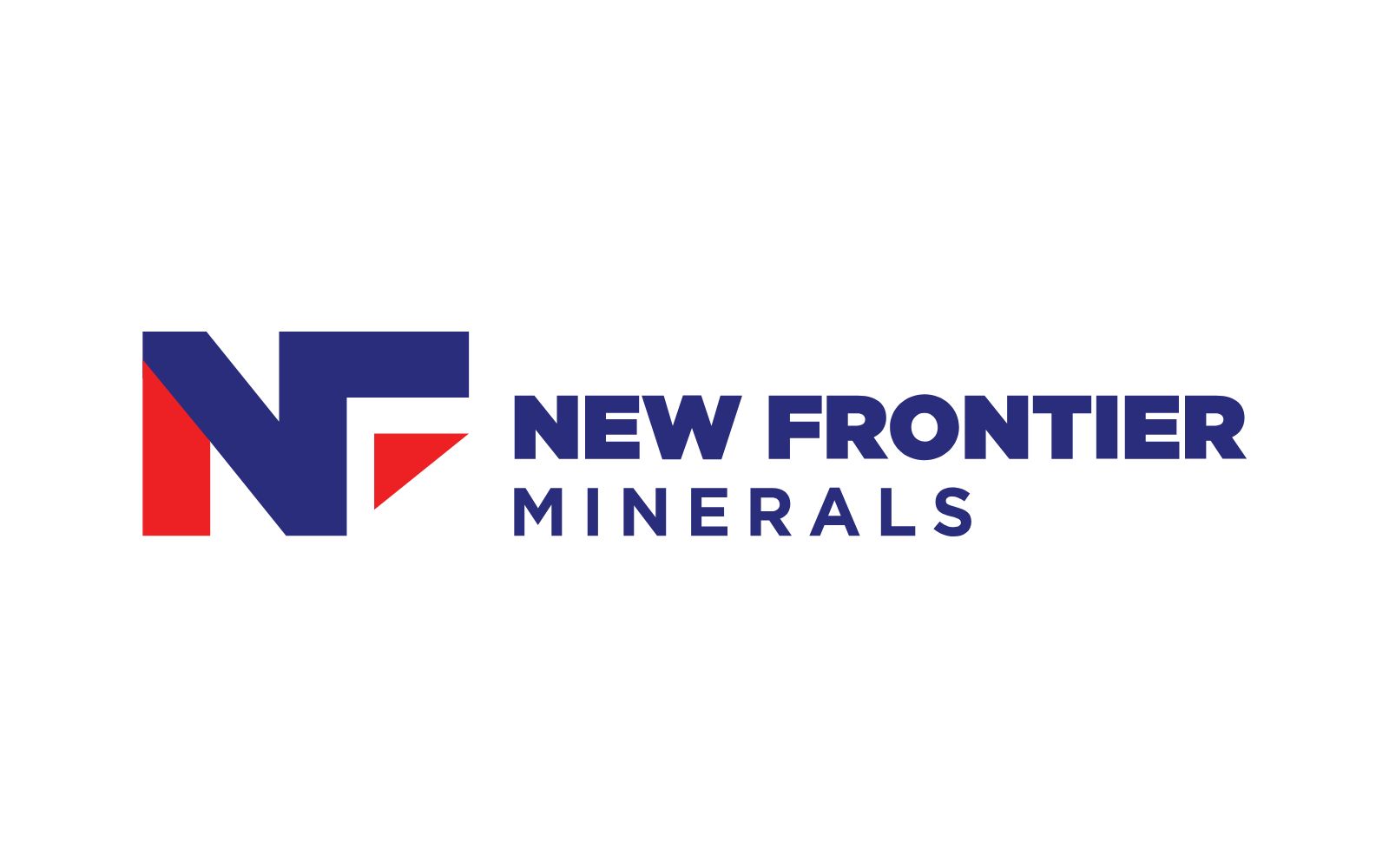 New Frontier Minerals logo with stylized NF in blue and red next to the company name in blue text.